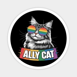 Cat Straight LGBT Supporter Gay Pride Magnet
